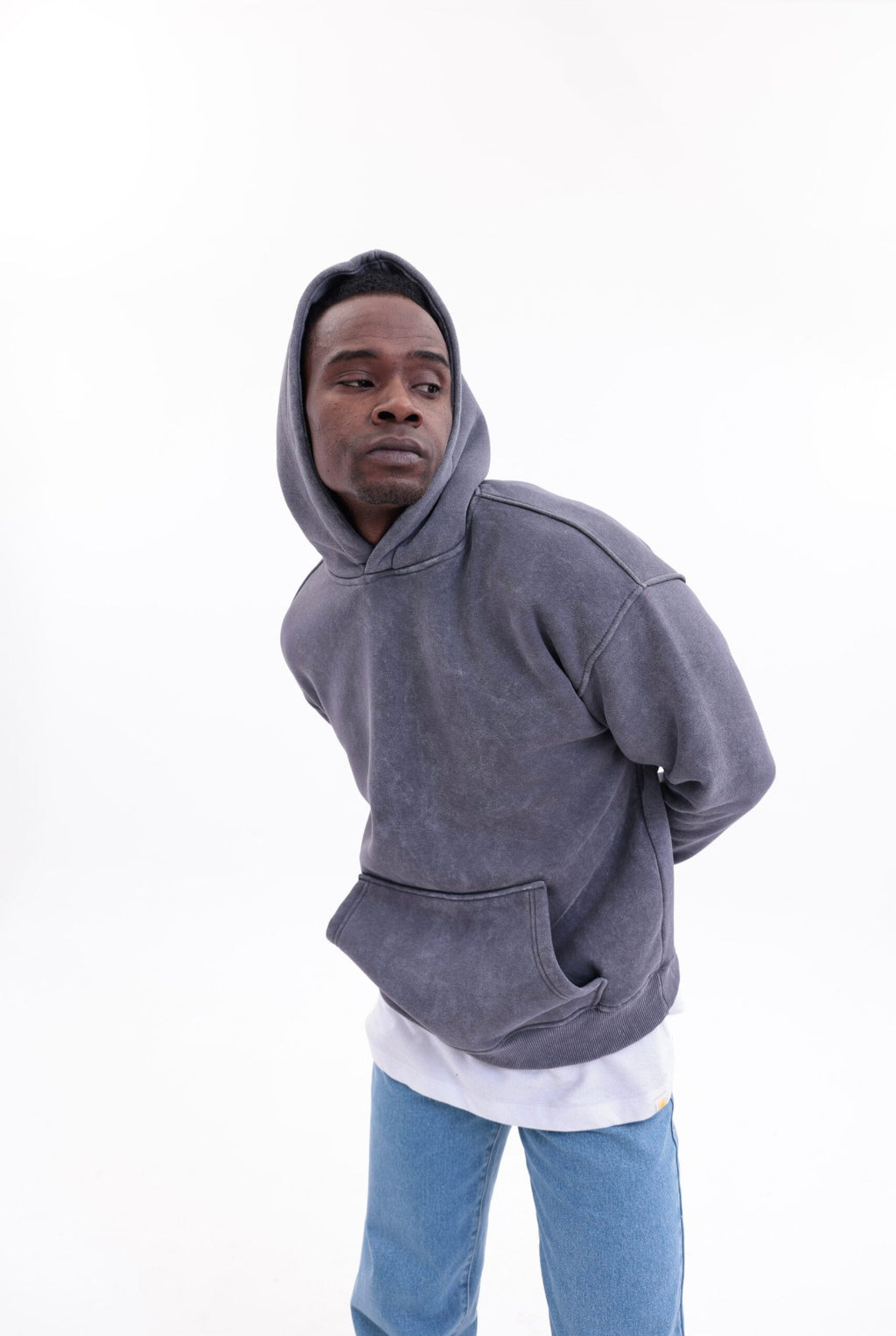 Yıkamalı Hoodie Füme